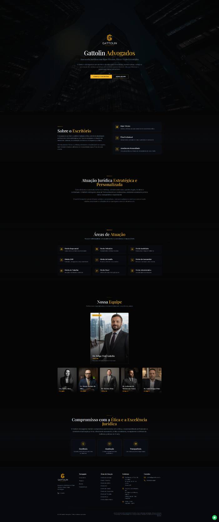 Site Gattolin Advogados — página inicial